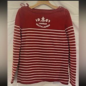 Lauren Ralph Lauren Red and White Nautical Sweater